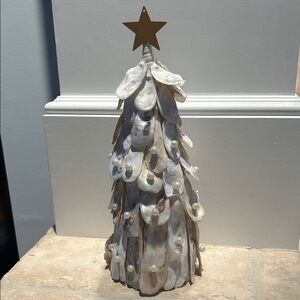 Coastal Shell Christmas Tree with Gold Star